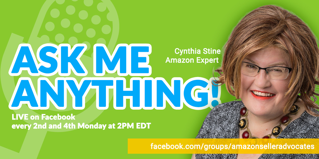 Ask Me Anything: Facebook Live Digital Poster of Cynthia Stine, Amazon Expert