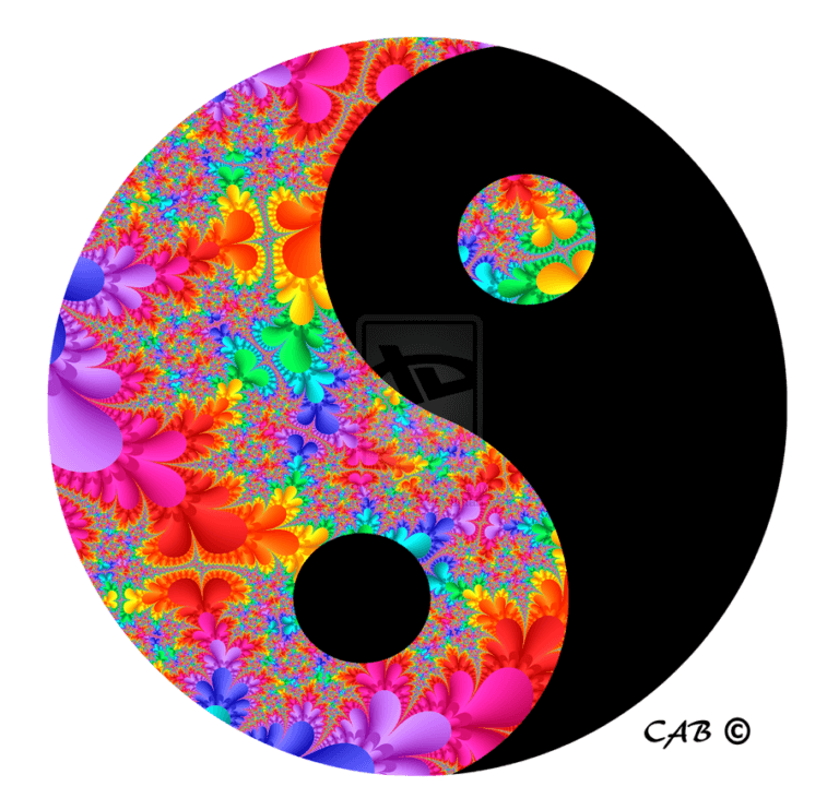 A floral rainbow yinyang