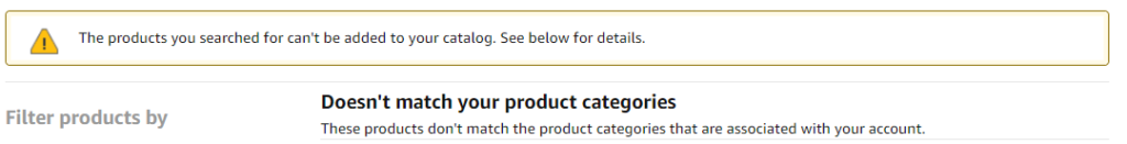 Doesn't match your product categories