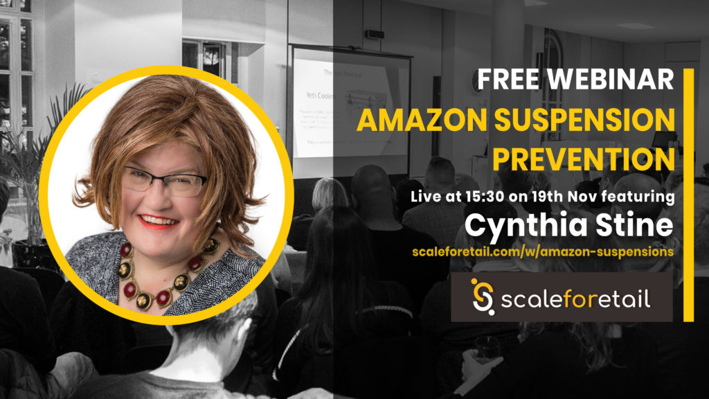 Free Webinar Amazon Suspension Prevention - A webinar poster