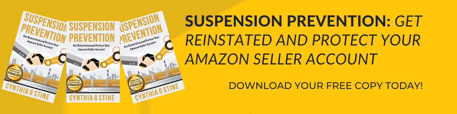 E-book CTA banner: Suspension Prevention: Get Reinstated and Protect your Amazon Seller Account